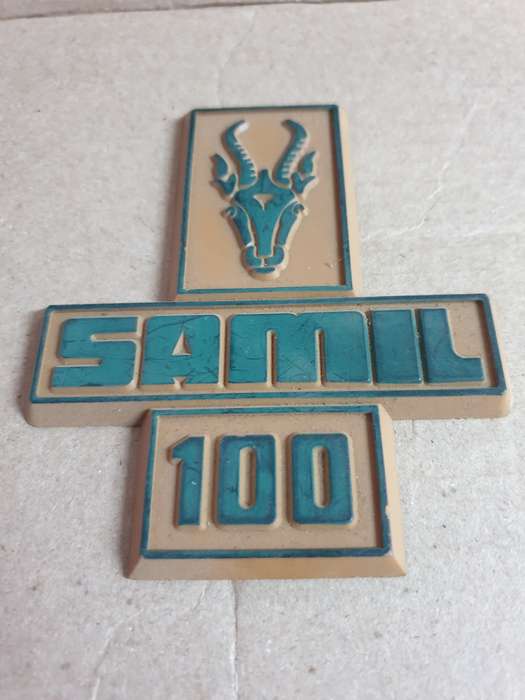 very scarce 100% original SADF era SA Army SAMIL 100 (mil truck) 3D plastic truck bonnet badge