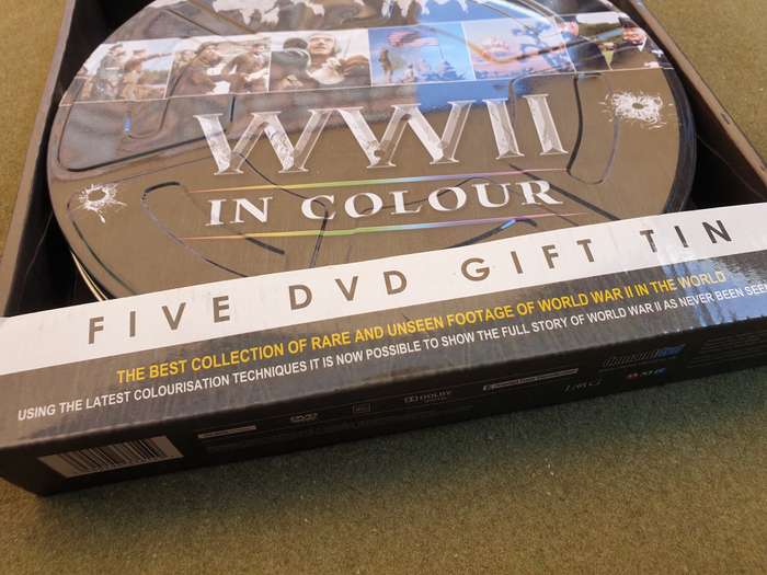 5 x DVD set collectors tin WW2 set - used NOT scratched watch at your own leisure no wi-fi needed!!!