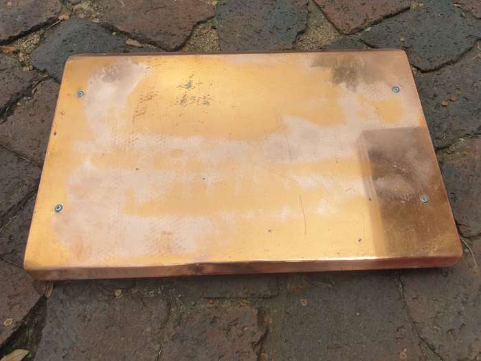 original bushwar period pre-UDI Rhod Light Infantry copper tea-tray with mascot Cheetah - great cond