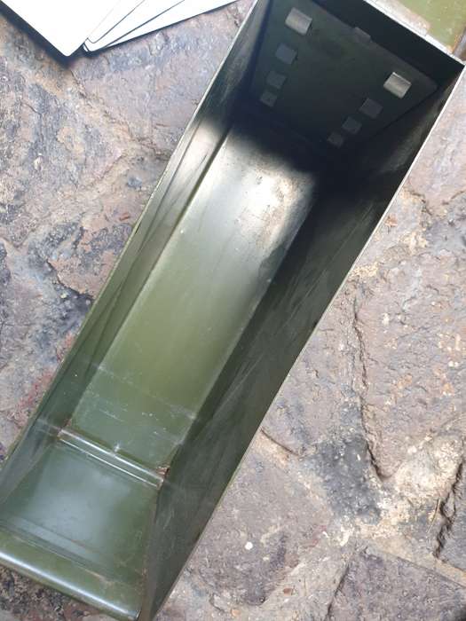 original SADF era SWA/Angola bushwar period olive green metal BMG/LMG ammo "ready" 200rds carry box