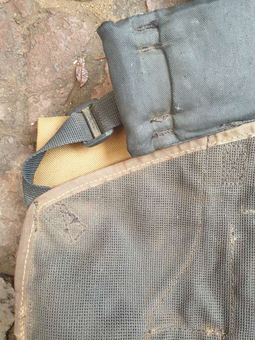 original SADF era Para Bn issue nutria (Backpacker version) Bateleur 90 chest webbing with sidearm