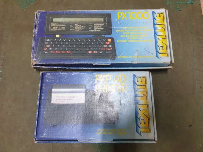original old-school pocket encryption device TEXT LITE PX 1000 (model with DES algoritm!) & printer