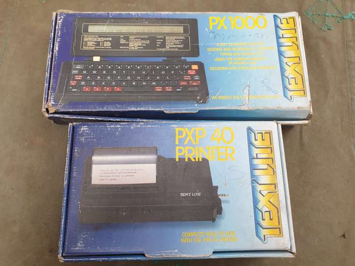 original old-school pocket encryption device TEXT LITE PX 1000 (model with DES algoritm!) & printer
