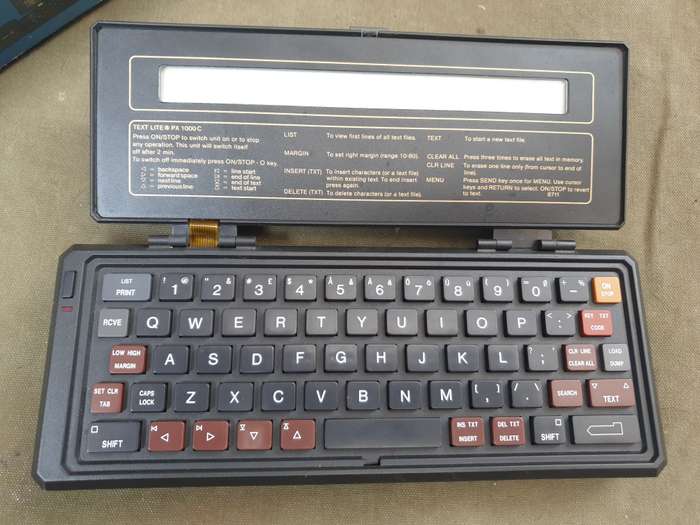 original old-school pocket encryption device TEXT LITE PX 1000 (model with DES algoritm!) & printer