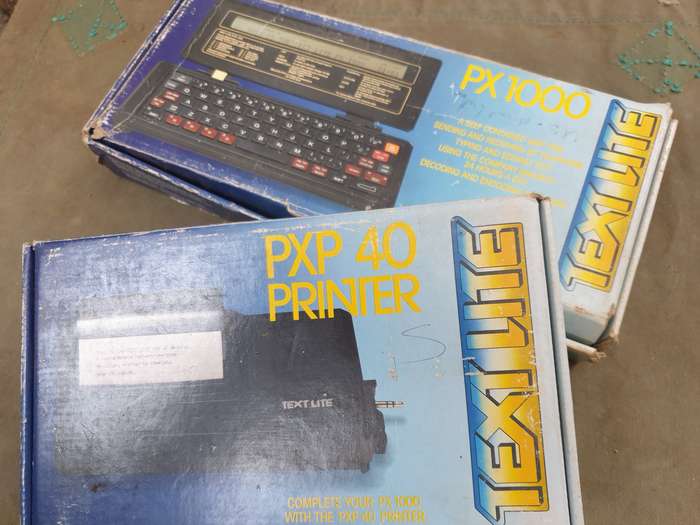 original old-school pocket encryption device TEXT LITE PX 1000 (model with DES algoritm!) & printer