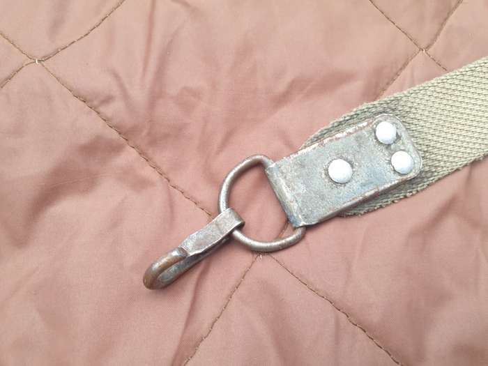 complete & intact older type genuine leather tab USSR era AK47 type weapon sling SWA/ Angola bushwar