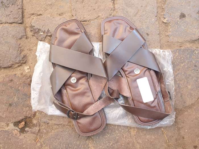 new & unused size `270` (UK9) SADF era issue leather sandals very similar to type used in WW2/ LRDG