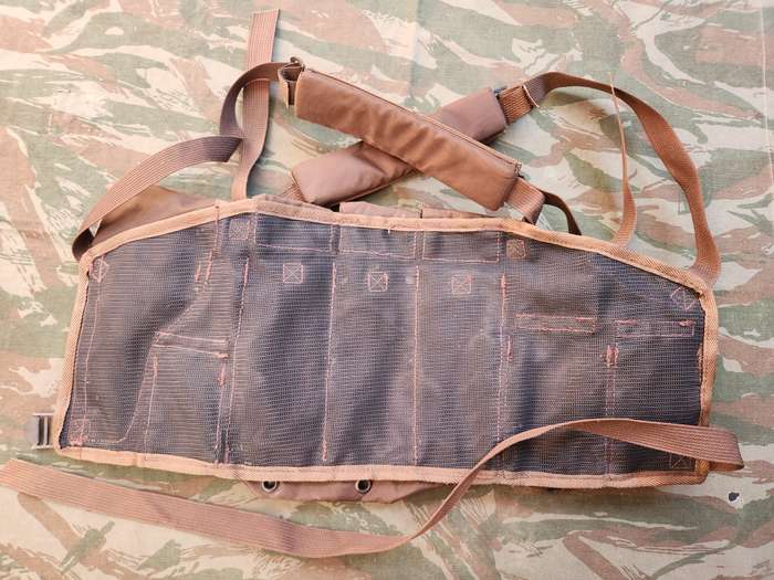 100% original SWA/Angola border war era Para issue fire-fox chest webbing (dark nutria) with fixloc