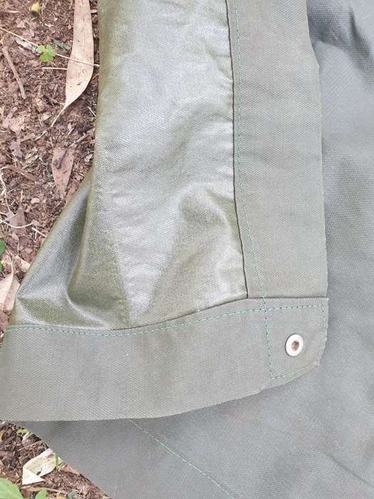 as new & unused Rhodesian era Army issue heavy duty PVC/vinyl olive green poncho very good condition