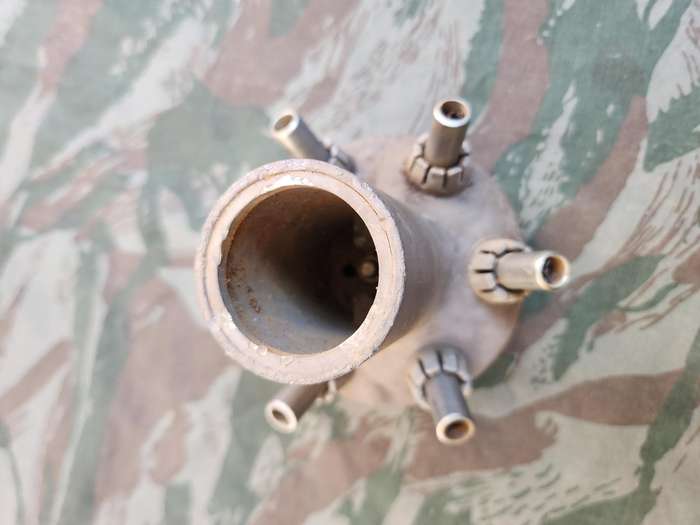 used SADF era JASCO "sputnik" head (only the head) for a VHF discone antenaee as typically mounted