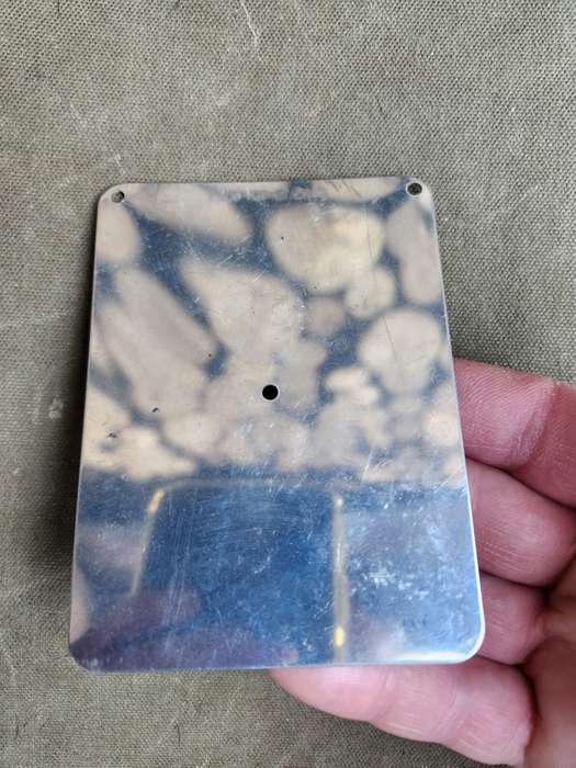 SWA/Angola bushwar period SADF issue personal troops' stainless-steel shaving (& signalling) mirror
