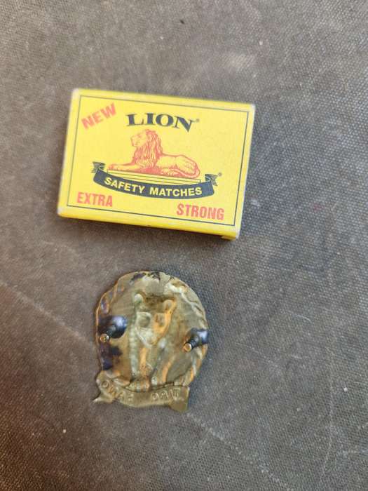 scarce original SADF era metal SA Army 117 SAI Bn beret badge
