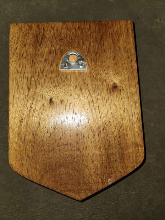 hard to find post Independence Zimbabwe Air Force plaque on African Hardwood wooden backing glue loo