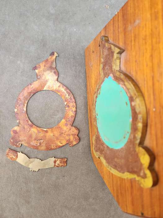 scarce UDI era Royal Rhodesian Air Force plaque on African Hardwood wooden backing 2piece glue loose