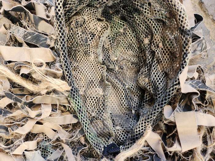 good used condition quality (COS) medium size sniper ghillie top custom garnish added with mesh base