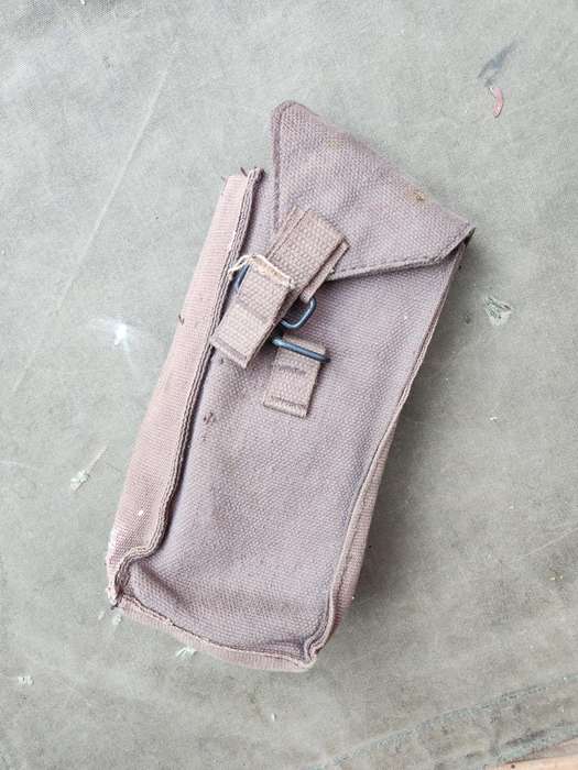 RSA made for UNITA used condition basic canvas "donkey brown" colour double AK47 mag belt loop pouch