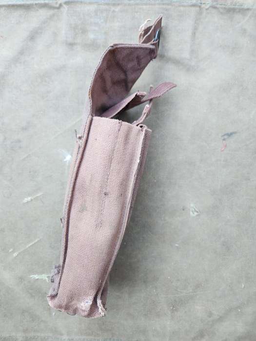 RSA made for UNITA used condition basic canvas "donkey brown" colour double AK47 mag belt loop pouch