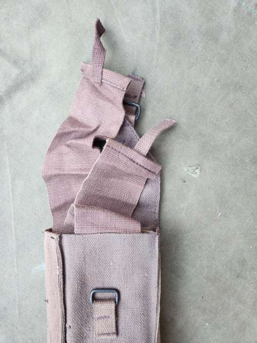RSA made for UNITA used condition basic canvas "donkey brown" colour double AK47 mag belt loop pouch