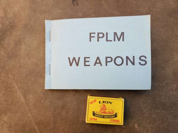 100% original SWA/Angola border war era SADF issued small FPLM (Moz) weapons recognition manual