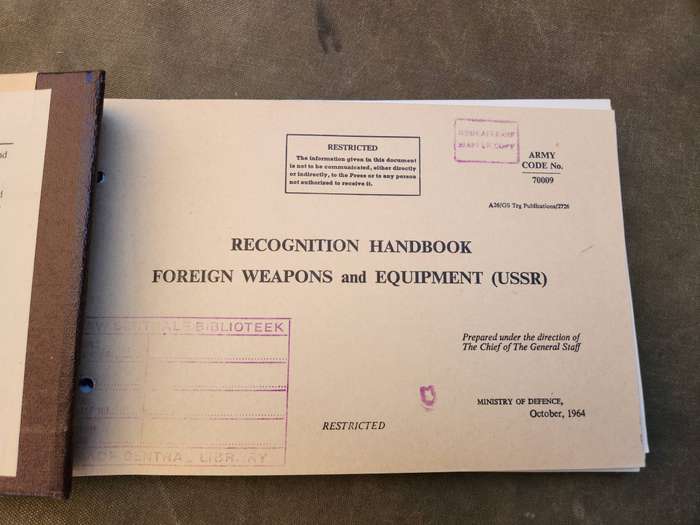 original stamped "MASTER COPY" SADF library obsolete USSR weapon ID manual UK MoD issue dd 1964