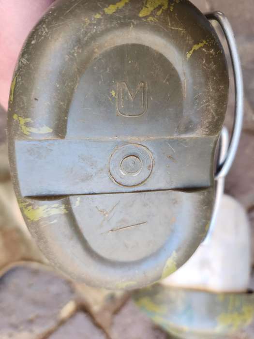 original Rhodesia bushwar era used patt 69 canteen carrier & SADF style patt 61/64 canteen (camo'ed)