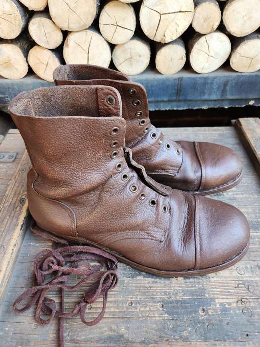 pr good clean used condition 60s era leather sole SADF issue boots size 10UK original Dri-Foot soles