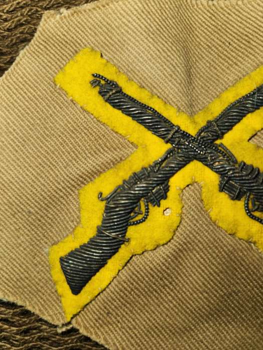 100% original British turn-of-the-century bullion sleeve badge (Light Inf?) for best Company shot