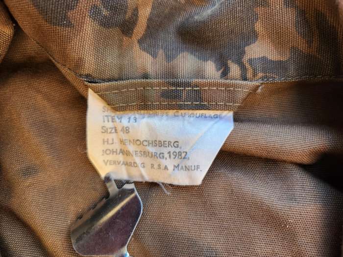 100% original SWA/Angola bushwar period *(escort duties) worn SARP/SASP X-LARGE L/S camo shirt very