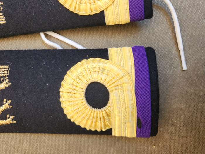 pair of original SADF era SA Navy (SAN) junior (NSM/ NDP?) Chaplain officers rank boards - good cond