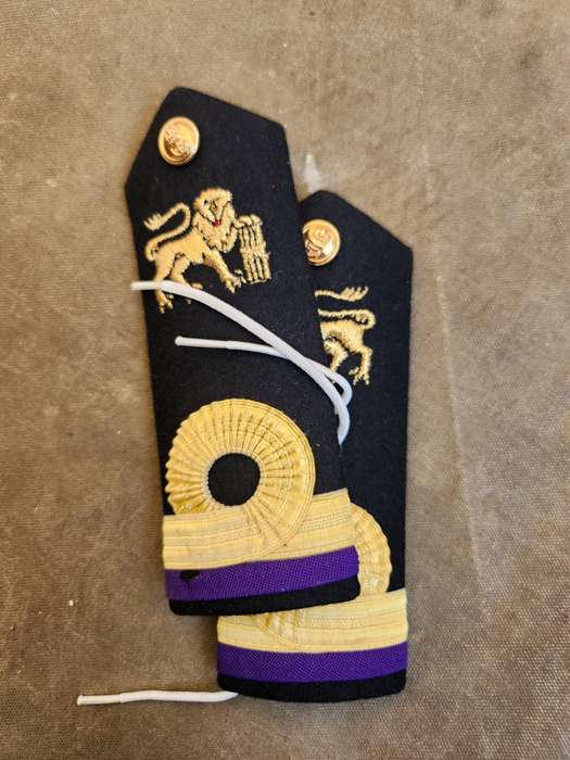 pair of original SADF era SA Navy (SAN) junior (NSM/ NDP?) Chaplain officers rank boards - good cond