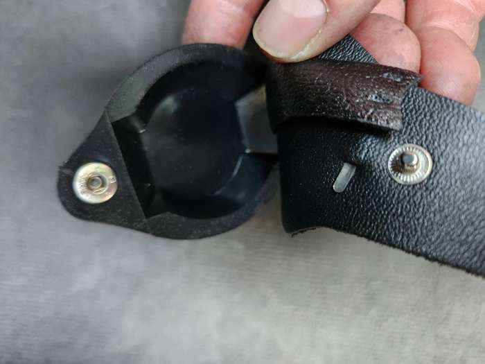 100% original 80s era type pvt purchase black watch cover leather strap & plastic watch dome (cover)