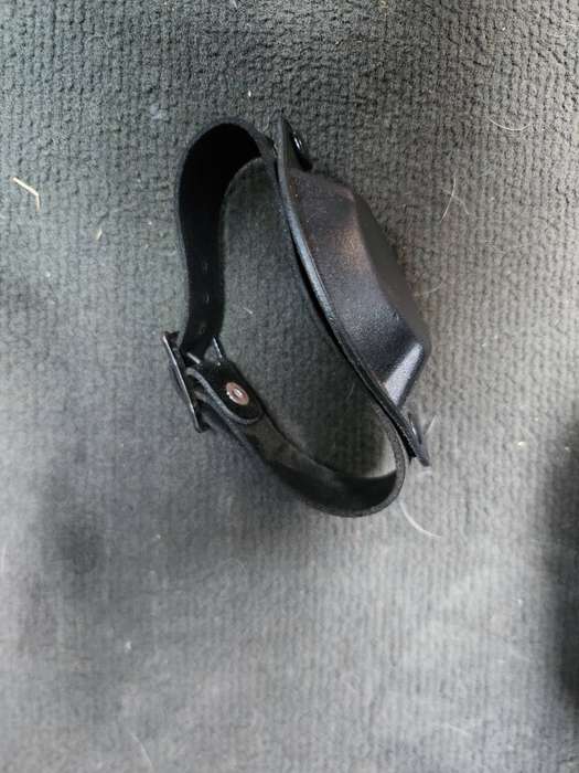 100% original 80s era type pvt purchase black watch cover leather strap & plastic watch dome (cover)