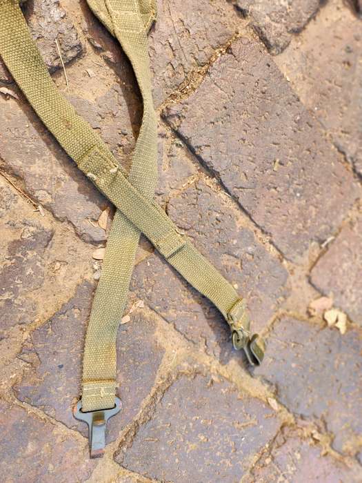 100% original less common & not often seen pair patt 61/64 SADF webbing lightweight shoulder straps