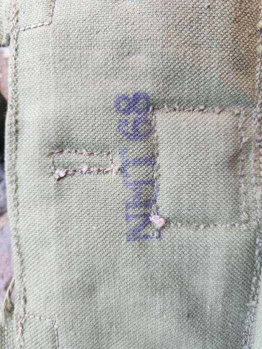 100% original patt 61/64 padded SADF era webbing shoulder straps/yoke - rarely seen mnfr ink stamps!