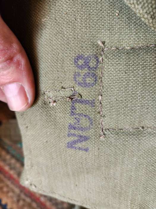 100% original patt 61/64 padded SADF era webbing shoulder straps/yoke - rarely seen mnfr ink stamps!