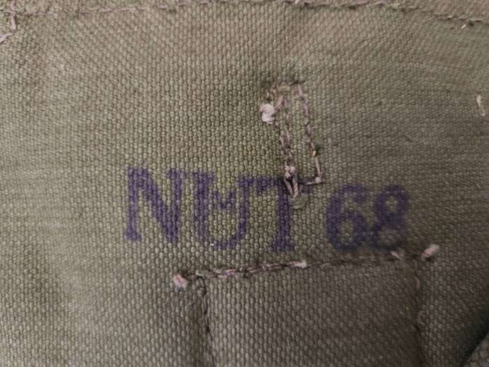 100% original patt 61/64 padded SADF era webbing shoulder straps/yoke - rarely seen mnfr ink stamps!