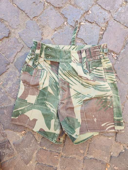 100% original cut-down "short-shorts" Rhodesian style camo pair of custom shorts waist size 32 inch