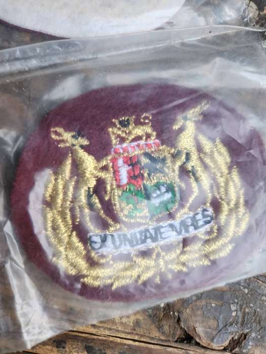 original less common & not often seen pr. SAMS WO1 SADF era lurex thread ranks in plastic & unused