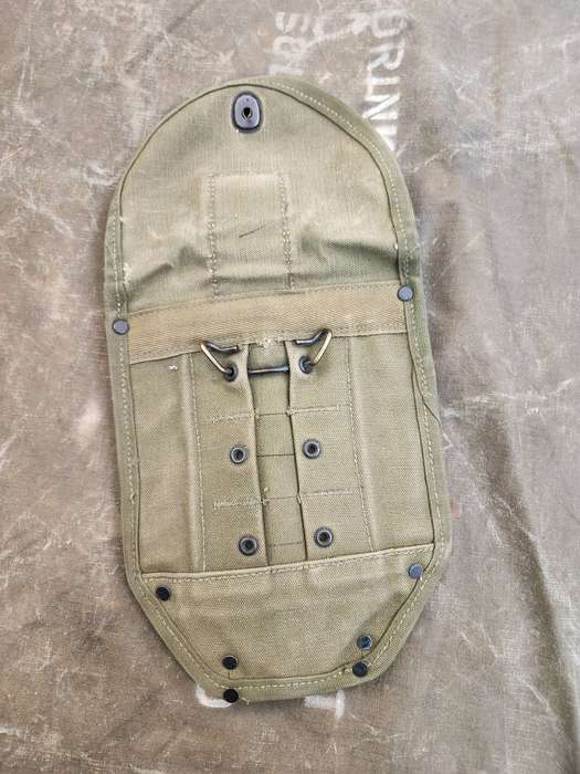 100% original dated WW2 M-1943 USGI issue canvas e-tool carrier used intact condition (ink stamps)