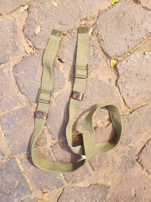 local made/type SADF era used simple cotton canvas UZI (SMG) weapon sling/belt in as new unused cond