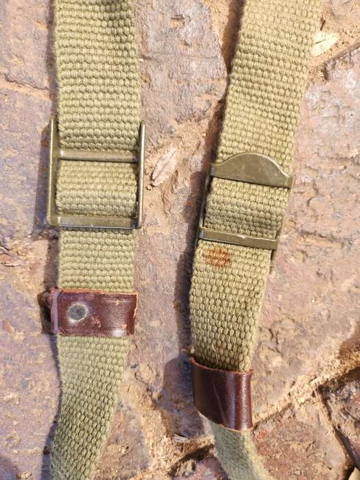 local made/type SADF era used simple cotton canvas UZI (SMG) weapon sling/belt in as new unused cond