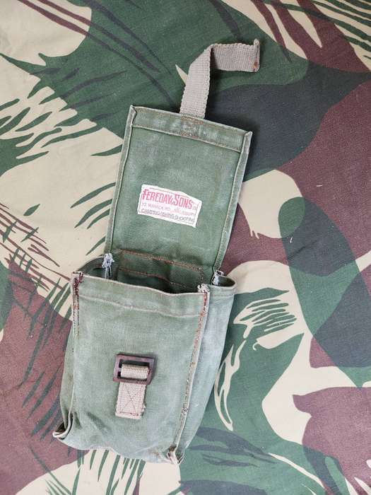 single pvt purchase 100% original Faraday&Sons' Rhod bushwar era belt utility pouch in green canvas