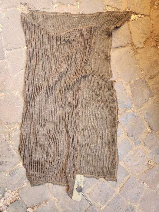 original Portuguese camo sweat-rag scarf Rhodesian bushwar used (added name-tape) in good clean used