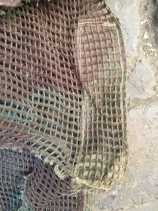 original Portuguese camo sweat-rag scarf Rhodesian bushwar used (added name-tape) in good clean used