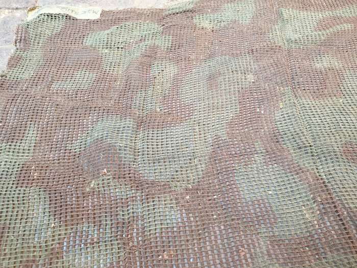 original Portuguese camo sweat-rag scarf Rhodesian bushwar used (added name-tape) in good clean used