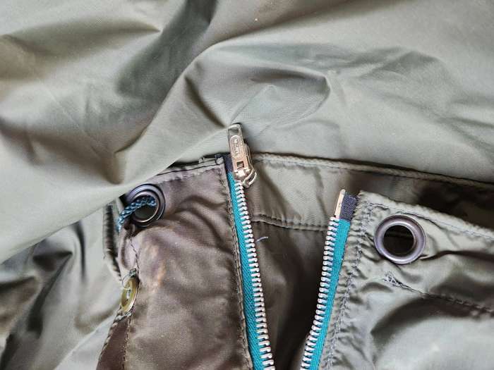 mint unused Rhod bushwar 100% original issue olive green nylon bivi (shleter) ink stamped FERN zip