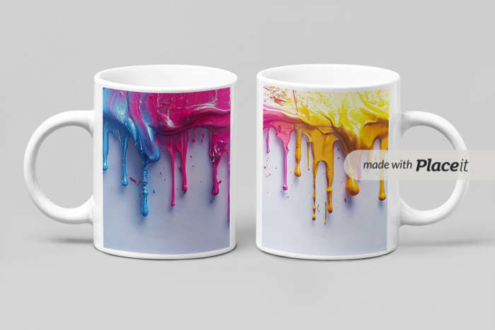 Paint Splash Coffee Mug  Colorful Wrap Print (11oz)