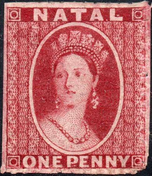 NATAL 1863 SACC15 1d CARMINE-LAKE P13 - MM - CV R3200