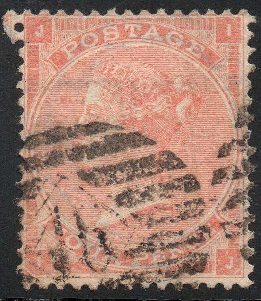 GREAT BRITAIN : 1863 SG82 4d PALE RED(TYPE B) - VFU - CV £150(2017)