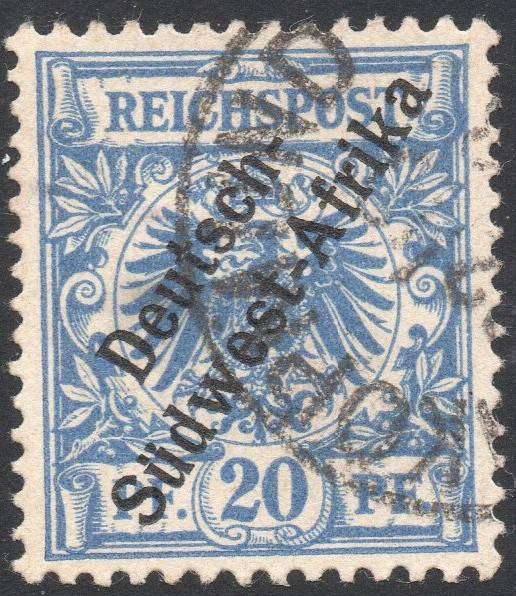 GERMAN SWA 1897 SACC4 20Pfg ULTRAMARINE - VFU - CV R110
